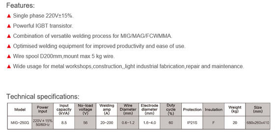 Saldatrice industriale premio di MIG-250G